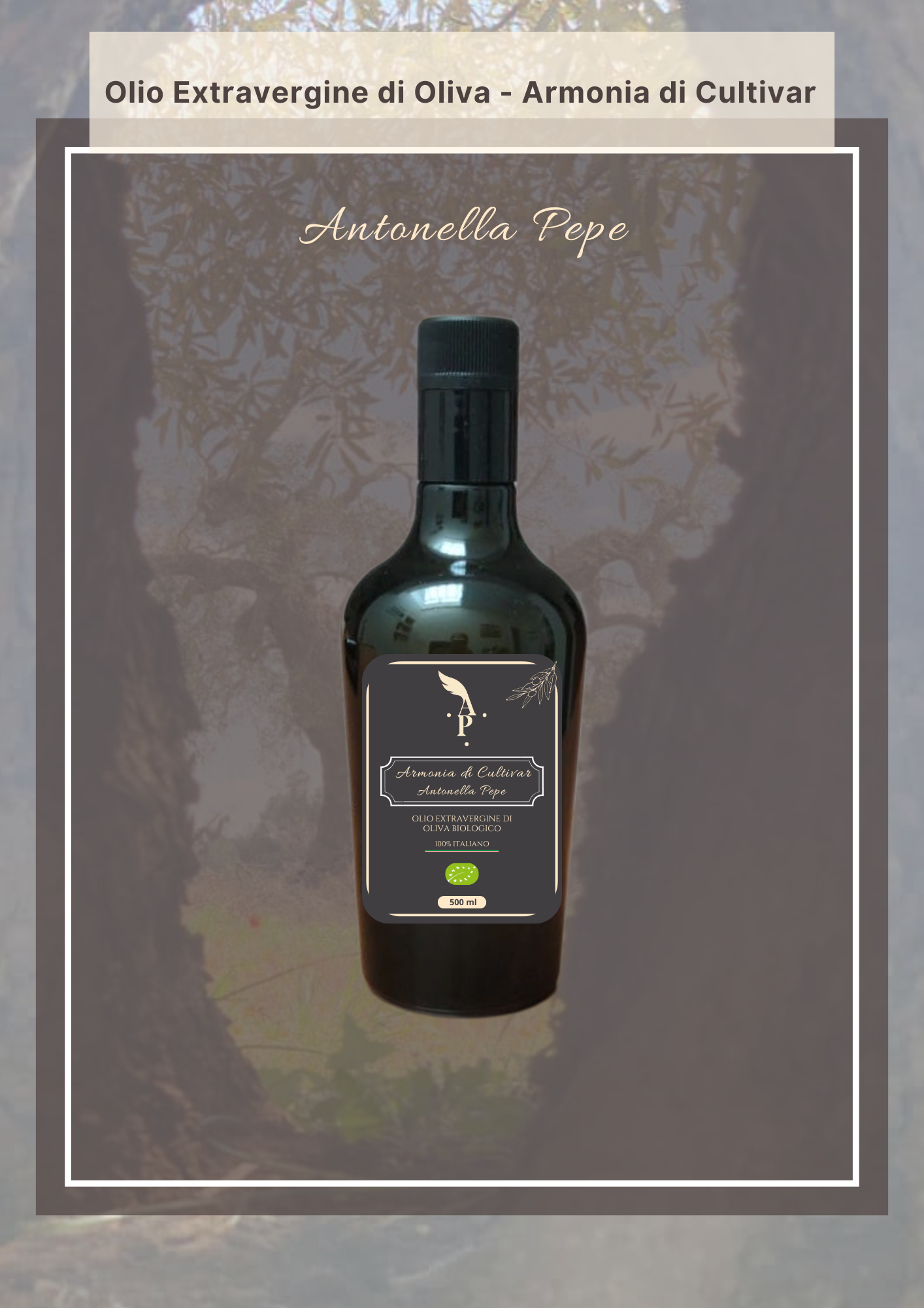 Armonia di Cultivar_Antonella pepe_bottiglia da 500 ml